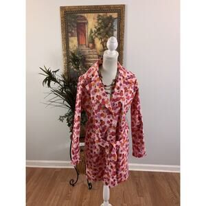 No Boundaries Vintage Juniors L Pea Coat Duster Long Sleeve Belted Open Button